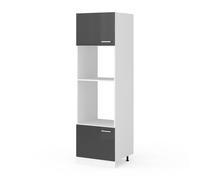 Armoire micro-ondes R-Line, 60cm, Anthracite Haute brillance/Blanc, Vicco 29276