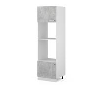 Armoire micro-ondes R-Line, 60cm, Béton/Blanc, Vicco 30255