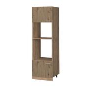Vicco Armoire Micro-Ondes R-Line, Chêne Artisan, 60cm | 2 Portes · ✓ Niche pour four · ✓ Niche pour micro-ondes · Pieds réglables en hauteur · Librement combinable