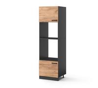 Armoire micro-ondes R-Line, 60cm, Chêne de force doré/Anthracite, Vicco 34902