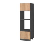 Armoire micro-ondes R-Line, 60cm J-Shape, Chêne de force doré/Anthracite, Vicco 39752