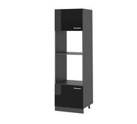 Armoire micro-ondes R-Line, 60cm, Noir Haute brillance/Anthracite, Vicco 41086