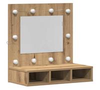 Armoire miroir avec éclairage intégré - vidaXL - Chêne artisanal - 60x31.5x62 cm - Éclairage LED intégré - 3 étagères