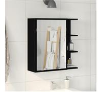 vidaXL Armoire miroir salle de bain Chêne noir 62,5×20,5×64 cm, montage mural, design moderne
