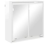 Armoire miroir de salle de bain - vidaXL - Blanc brillant - 60x20x60 cm - Bois d'ingénierie - Grand espace de stockage