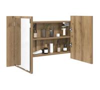 Armoire miroir de salle de bain - vidaXL - Chêne artisanal - 80x12x45 cm - Montage mural - Bandes LED multicolores