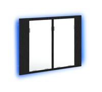Armoire miroir de salle de bain - vidaXL - Chêne noir - 60x12x45 cm - Bois d'ingénierie - 2 portes - 2 étagères