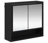 vidaXL Armoire Miroir de Salle de Bain Chêne noir 65 x 20 x 60 cm