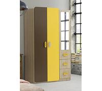 Armoire Miroir Design moderne Jaune Marron Accents de couleur Meubles de chambre d'enfant