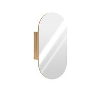 HOMCOM Armoire murale salle de bain avec miroir ovale, 45 x 90 cm, meuble salle de bain moderne, design sans cadre, miroir avec rangement, bois naturel