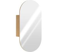 HomCom Armoire murale salle de bain – Miroir ovale 45 x 90 cm – Design sans cadre, bois naturel