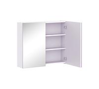 HomCom Armoire murale de salle de bain 70 x 60 cm – miroir, 3 étagères réglables – blanc