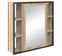 Armoire miroir murale - vidaXL - Chêne Sonoma - 60x16x60 cm - Bois d'ingénierie - Miroir plat - 5 étagères