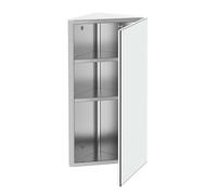 HOMCOM Armoire Miroir Salle de Bain Armoire de Toilette Murale Meuble d'angle 2 étagères dim. 30L x 18,4l x 60H cm Acier INOX.