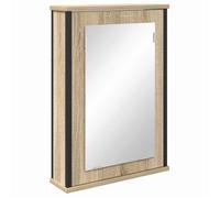 vidaXL Armoire Miroir Chêne Sonoma 42 x 12 x 60 cm Bois d'ingénierie, Solutions de Rangement pour Salle de Bain, étagères Modernes, Meuble Miroir pour Un Quotidien organisé