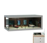 Armoire modèle de voiture - Cabine d'affichage LED, organisateur de garage jouet empilable | Vitrine transparente anti-poussière Diorama de stationnement multi niveaux, support de présentation de