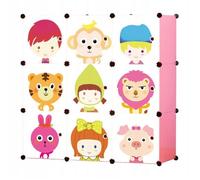 Armoire modulable à étagères pour enfants - Rose
