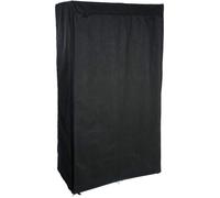 Armoire modulable avec 2 penderies et 5 tablettes en tissu et métal - Noir - H 169 x L 88 x P 46 cm