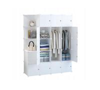 Armoire modulable grande armoire blanche 147x47x183 cm