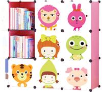 Armoire modulable pour enfants - Armoire à jouets rose pour chambre d'enfant