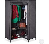 Armoire modulaire - 3.0 - 8 compartiments - 2 penderies - Système d'assemblage - 169x100x83 cm - Armoire en tissu - Anthracite