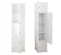 Armoire modulaire 5 étagères, bibliothèque, armoire à poteaux, vêtements, blanc
