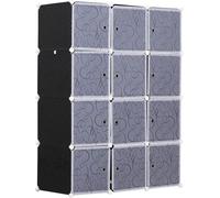 Armoire modulaire en plastique - Système d'étagères/armoire - 12 cubes - Avec portes - à monter soi-même - Chambre à coucher