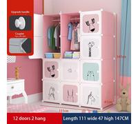 Armoire modulaire pour crèche - Armoire en plastique, 12 compartiments - Armoire autonome - Rangement pour vêtements et jouets - Étagères modulables à assembler soi-même - Rose