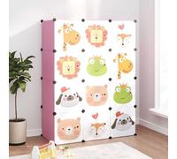 Armoire modulaire pour enfants, composée de 12 modules en plastique rose, poids : 10,8 kg, référence : 340581