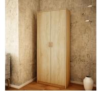 Armoire multi-usages 74 cm - 8 compartiments, 6 étagères, 2 portes - Meuble de rangement - Armoire de bureau - Sonoma