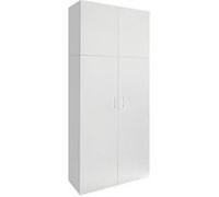 Armoire multi-usages à portes battantes meuble de rangement 80x182,5x37 cm blanc