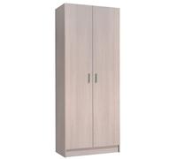 Armoire multi-usages avec 2 portes en bois couleur chene - Dim : H180 x L73 x P37 cm --
