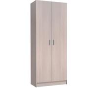 Armoire multi-usages avec 2 portes en bois couleur chêne - Dim : H180 x L73 x P37 cm