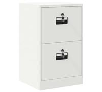 Armoire multi-usages en acier laminé à froid avec 2 tiroirs - Blanc - 45,5 x 42 x 74,5 cm - Pour bureau, salon, chambre à coucher - Rangement compact - Peu encombrante - Inoxydable