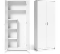 Home Collective Armoire Multi-usages Blanche 74 cm L x 180 cm H avec étagères et Compartiment supplémentaire, Rangement Pratique en MDF pour Maison ou Bureau