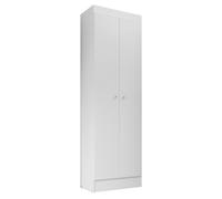 Armoire Multifonctions Blanche 2 portes 5 Niches L 63 H 180 P 35 cm - L 55 x l 35 x H 182.4 cm