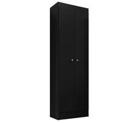 Armoire Multifonctions Noire 2 portes 5 Niches L 63 H 180 P 35 cm - L 55 x l 35 x H 182.4 cm