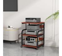 Armoire multimédia d'angle, tour de rack audio, système stéréo, console tourne-disque, support multimédia AV, étagère audio/vidéo, système stéréo, console de jeux, rack AV, support AV (noir + couleur