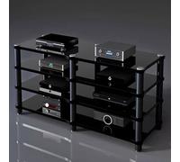 Armoire multimédia moderne - Rack audio ouvert - Armoire stéréo - Armoire de rangement multimédia pour appareils électroniques grand public - Support stéréo multifonction avec lecteur CD pour maison
