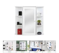 Armoire mural avec miroir pour Salle de Bain, Willonin® Meuble haut Suspendu de chambre / salon, Etagère range réglable, 60x17x58 cm