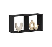 vidaXL Armoire murale 60x16x30 cm noir bois d'ingénierie, armoire murale flottante, étagère murale, vitrine murale, meuble 854878 Noir G