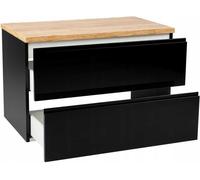 Armoire murale 60x50 noir, plan de travail Modus