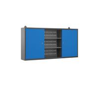 Armoire murale Armoire à outils Armoire à outils Armoire métallique avec paroi perforée Métal, 120 cm x 60 cm x 20 cm, Couleur : Bleu anthracite