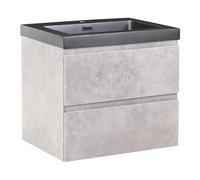 Armoire Murale avec Vasque pour Salle de Bain en MDF 60 x 46 cm avec 2 Tiroirs G