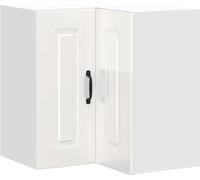 Armoire murale d'angle de cuisine Kalmar blanc brillant