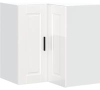 Armoire murale d'angle de cuisine Porto blanc brillant