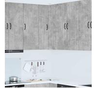 Armoire murale d'angle - VIDAXL - Kalmar - Gris béton - 3 étagères - 2 portes - 57x57x100 cm
