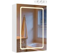 Armoire murale de salle de bain 50x14,5x70cm- EUGAD - miroir LED - Éclairage tactile 3 couleurs