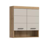 Armoire murale de salle de bain [en.casa] Scout 74 x 24 x 79 cm chêne Evoak et cachemire mat