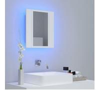Armoire murale de salle de bain, GGK, à miroir LED, Blanc 40x12x45 cm Acrylique gg35
